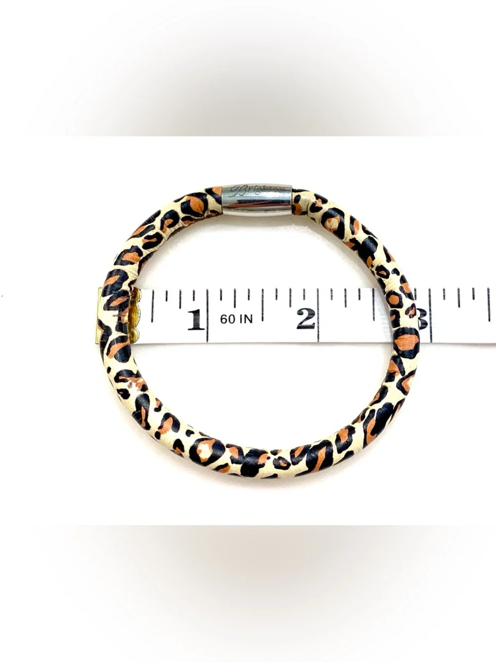 Brighton “Woodstock” Orange and Leopard Print Leather Wrapped Bangle Set READ